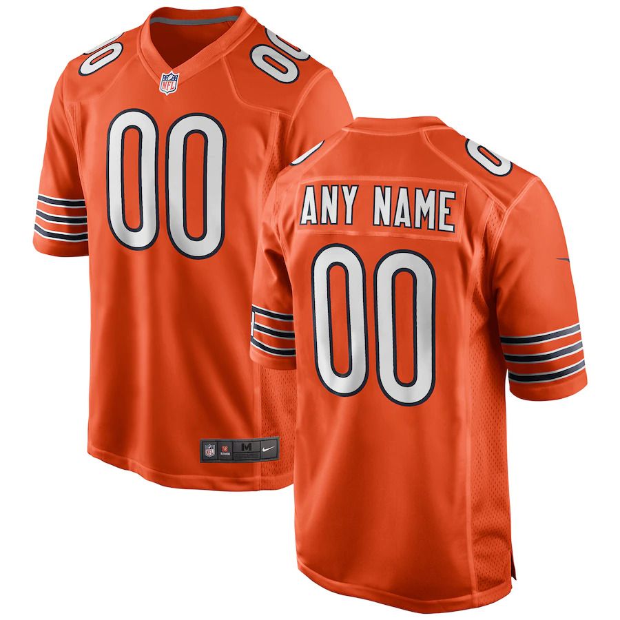 Cheap Men Chicago Bears Nike Orange Alternate Custom Game NFL Jersey